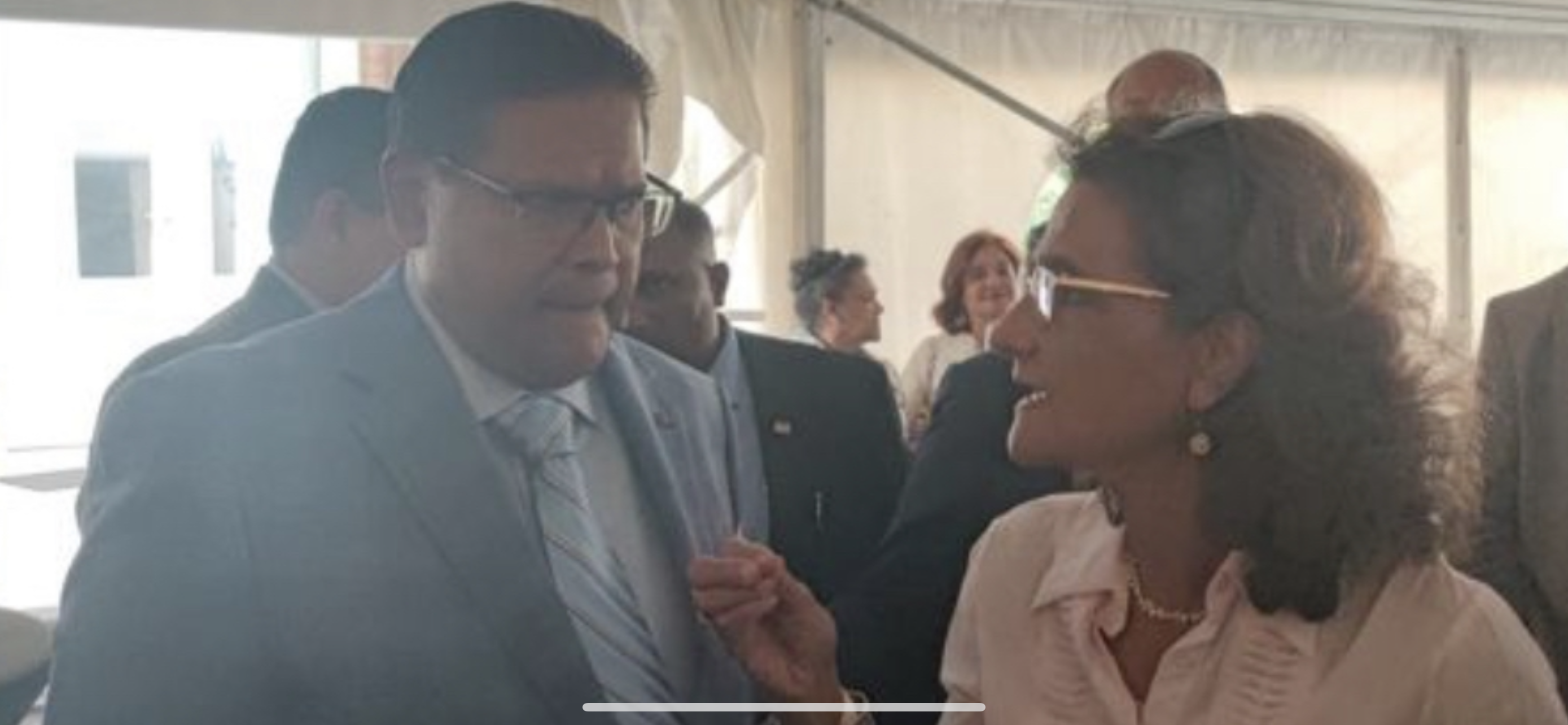 Kathleen Ferrier in gesprek met President Chan Santokhi