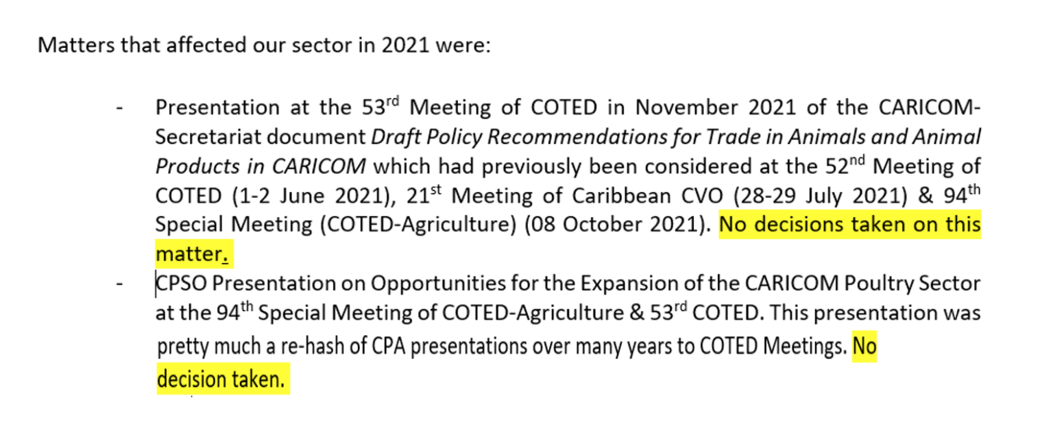 Notulen Caricom over import broedeieren