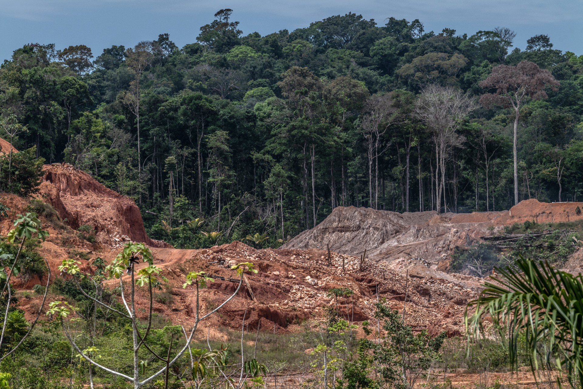 Illegale goudwinning in Brownsberg, Suriname. Afbeelding door Britta Jaschinski voor IUCN Nederland.