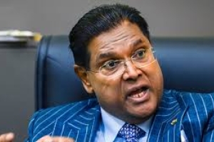 President Santokhi zondagochtend op verkiezingscampagne in Paramaribo.Bron Guus Dubbelman / de Volkskrant