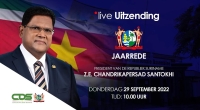 Embedded thumbnail for JAARREDE PRESIDENT VAN DE REPUBLIEK SURINAME Z.E. CHANDRIKAPERSAD SANTOKHI 29.09.2022