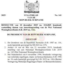 Regering zet eerste SRD 20 miljoen in Woningbouwfonds 