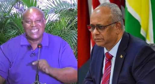 NDP-woordvoerder Ricardo Panka en Bibis-minister Albert RamdinNDP-woordvoerder Ricardo Panka en Bibis-minister Albert Ramdi NDP-woordvoerder Ricardo Panka en Bibis-minister Albert Ramdin