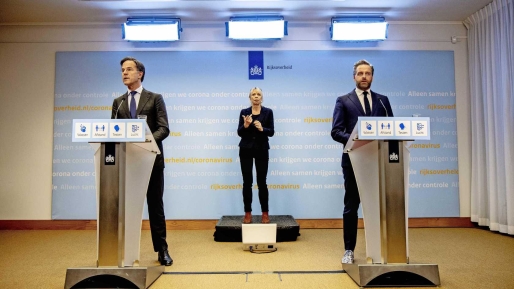 Mark Rutte en Minister Hugo de Jonge geven een toelichting op de coronamaatregelen in Nederland.Ⓒ ROBIN UTRECHT Mark Rutte en Minister Hugo de Jonge geven een toelichting op de coronamaatregelen in Nederland.Ⓒ ROBIN UTRECHT