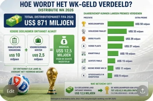 Derde helft WK-2026: Hoe de miljarden van het WK worden verdeeld