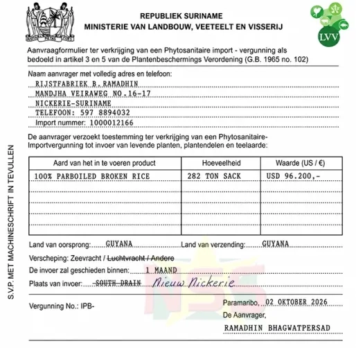 Noersalim: Importeur omzeilde procedure bij invoer rijst uit Guyana