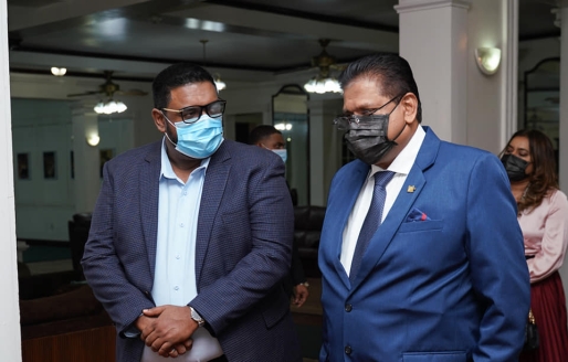 Presidents Ali and Santoki in Guyana Presidents Ali and Santoki in Guyana