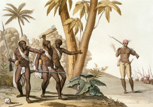 Gravure van de slavenopstand in Suriname door D.K. Bonatti © Historical Picture Archive / Getty Images Gravure van de slavenopstand in Suriname door D.K. Bonatti © Historical Picture Archive / Getty Images