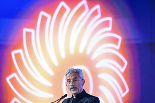 Subrahmanyam Jaishankar, minister van Buitenlandse Zaken van India, spreekt op een top in New Delhi, 27 augustus. Foto Sajjad Hussain/AFP