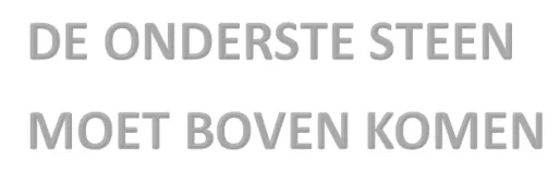 Column: De onderste steen moet boven komen