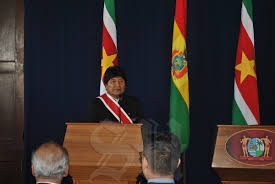 De Boliviaanse president Morales. Foto: Suriname Herald De Boliviaanse president Morales. Foto: Suriname Herald