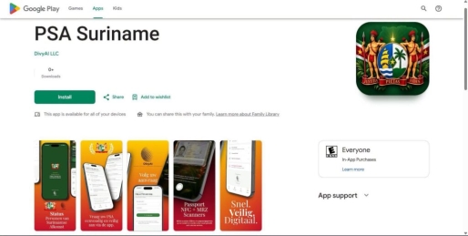 PSA Suriname-app nu beschikbaar voor Android